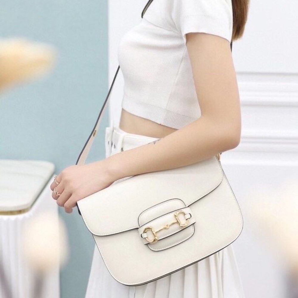 White 'Gucci 1955' Horsebit Bag